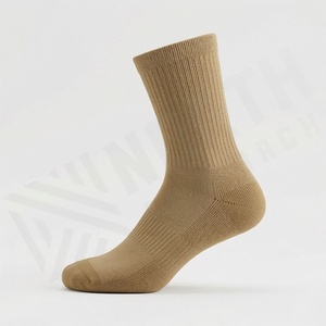 Crew <b>Socks</b> Solid Color 100% Cotton Breathable Knitted for Daily Casual Wear Adults Spring Season Standard Thickness - Product Image 3