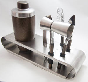 King ชุดบาร์เทนเดอร์สแตนเลสสีทองมาร์ตินี่ชุดเชคเกอร์ค็อกเทลพร้อมถ้วยตวงตัวกรองน้ำแข็งอุปกรณ์โลหะพรีเมียม - Product Image 2