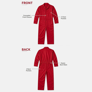 Uniforme de Trabajo Resistente para Hombre, para Reparación de Automóviles, de Algodón Rojo, Manga Larga, a Prueba de Polvo, para Operador de Máquinas - Product Image 3