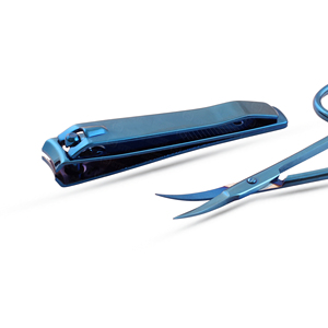 Personal Stainless Steel <b>Cuticle</b> Scissors Nail <b>Cutter</b> Plasma Blue Color Ultra Sharp Fine Cut Corrosion Resistant Multifunctional - Product Image 2