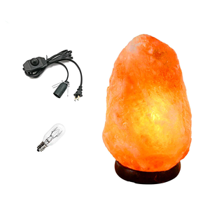 Natural Himalayan Pink Salt Lamp with Wooden Base Hand Carved Himalayan Salt <b>Crystal</b> Lamp for Home Decor USB Himalayan Pink Salt - Product Image 4