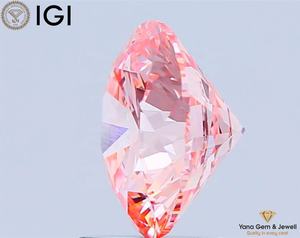 เพชร CVD ผลิตในห้องปฏิบัติการ 2.50 กะรัต พร้อมใบรับรอง IGI ขนาด 8.66 มม. ทรงกลม เจียระไนแบบกลม ความสะอาดระดับ VS1 สีชมพูสดใสแฟนซี สำหรับเครื่องประดับระดับพรีเมียม - Product Image 4