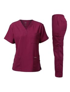 Ensemble de blouses médicales DARKECI pour femmes, haut gris à col en V avec poches et pantalon cargo, uniformes d'hôpital - Product Image 5