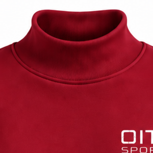 <b>Red</b> <b>Women</b> Mock Neck Sweatshirt Long Sleeve Pullover Casual Oversized Fleece High Collar Winter Streetwear Fashion <b>Jumper</b> Top - Product Image 3