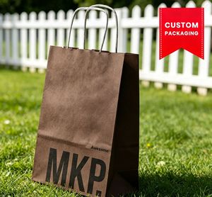 Sac en papier pour bouteille de vin imprimé sur mesure OEM, emballage de luxe en kraft, sac cadeau pour vin en kraft écologique, sac en papier réutilisable - Product Image 1