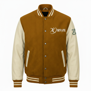 Style Urbain Américain Manches en Cuir Lettres en Chenille Style Urbain Tendance Université Professionnelle - Product Image 1