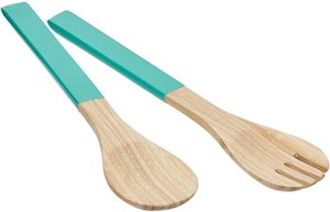 Bamboo salad spoon fork serving set reusable eco friendly utensils for salad <b>pasta</b> fruit and dining table decor - Product Image 3