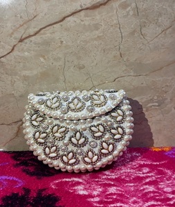 Vintage Fashion Bridal Handbag Weddings Mixed Colors <b>Mosaic</b> <b>Mirror</b> Handmade Metal Kundan from f s international - Product Image 5