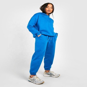 Ensemble 2 pièces unisexe personnalisé avec logo pour homme, grande taille, en molleton 100 % coton, respectueux de l'environnement, survêtement, pantalon de jogging et sweat à capuche pour le printemps et la salle de sport - Product Image 4