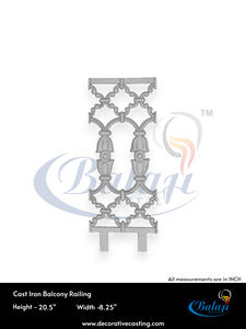 BM-0188 Garde-corps de balcon et d'escalier en fonte galvanisée argentée, robuste et durable, moderne, réglable pour la sécurité des balcons et des porches - Product Image 4