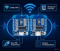 Placa de Desarrollo WiFi FYX Stock D1 Mini ESP8266 de 4MB con Micro USB y USB-C, Módulo Controlador Inalámbrico IoT para Proyectos de Hogar Inteligente y Bricolaje