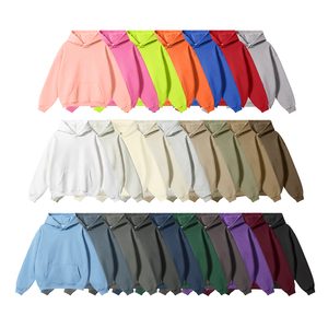 Sweat-shirts à capuche oversize unisexe de haute qualité, épais, avec impression en relief personnalisée, couleur unie - Product Image 5