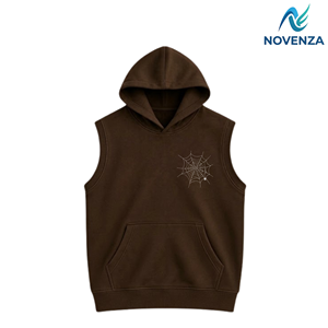 Felpe con <span class=keywords><strong>Cappuccio</strong></span> <span class=keywords><strong>Senza</strong></span> Maniche in Cotone 100% Personalizzate all'Ingrosso, Vestibilità Regolare, Stampa Grafica, per Palestra e Uso Casual - Product Image 5