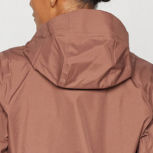 Chaqueta Impermeable de Mujer con Capucha, Cierre de Cremallera, Corte Regular, para Todas las Estaciones, Color Sólido Marrón - Product Image 3