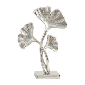 Sculpture de disque en métal style moderne effet soleil, sur support, en aluminium argenté, pièce décorative de table pour salon, bureau, bureau à domicile - Product Image 2