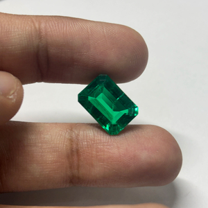 Émeraude colombienne de laboratoire, taille octogonale radiant, pierres précieuses en vrac en gros pour la fabrication de bijoux, boucles d'oreilles, colliers, 10x12mm - Product Image 1