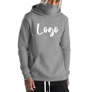 Vente en gros de sweats à capuche oversize épais en molleton vierge avec masque, personnalisables avec logo imprimé numériquement, pour hommes - Product Image 4