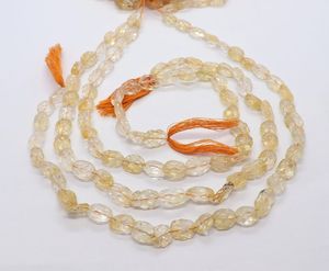 Perles ovales en citrine naturelle sculptées à la main, 8-12 mm, perles de pierre précieuse citrine, 13 pouces, perles ovales en citrine sculptées pour la création de bijoux - Product Image 1