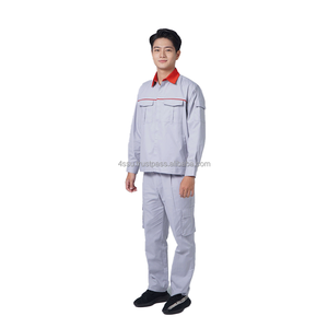 Uniforme de travail unisexe en coton antistatique, vêtements de sécurité respirants en tissu kaki pour hommes 4SU - Product Image 1