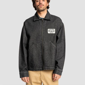 Veste en jean à col rabattu, style coach, veste de travail pour usage quotidien, logos personnalisés - Product Image 2