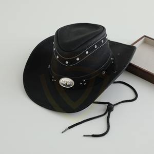 Sombreros de Vaquero de Cuero Genuino de Alta Calidad para Hombre y Mujer, Ajustables con Cierre a Presión, Nueva Llegada, Sombreros de Vaquero de Cuero Real en Venta - Product Image 6