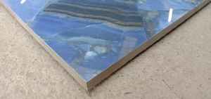 Azulejos de porcelana brillante esmaltada de 60x120cm y 60x60cm, diseño de mármol azul dorado, azulejos vitrificados de alto brillo para suelo y pared, cuerpo vitrificado - Product Image 3