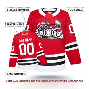 Ice Hockey Jersey Polyester Uniform Wholesale OEM Manufacturer Custom Logo Embroidery Premium Sportswear Clothing Exporter - Product Image 3
