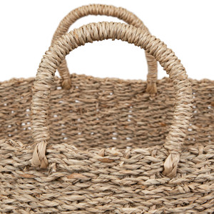 Set of 3 Beige and Black Seagrass <b>Baskets</b> Handmade <b>Storage</b> <b>Basket</b> Wholesale eco-friendly Made in Vietnam - Product Image 5