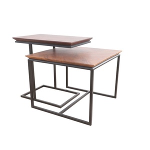 Round Shape Metal Coffee <b>Table</b> With Wooden <b>Top</b> Smooth Surface Ideal For Stylish Living Room Furniture Elegant Appearance - Product Image 6