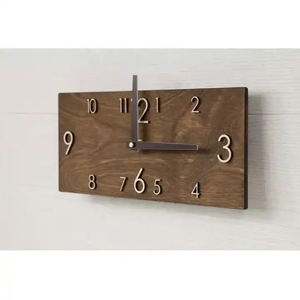 Horloge murale en bois et quartz rustique, silencieuse, sans tic-tac, design farmhouse pour salon, cuisine, café - Product Image 1