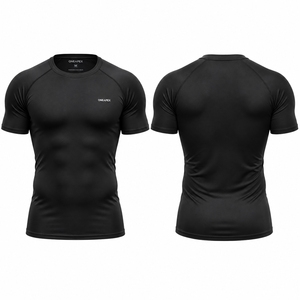 <b>Men</b> <b>Compression</b> T <b>Shirt</b> Black Short Sleeve Athletic Gym Training Sportswear Custom Logo Fitness Running Workout <b>Shirt</b> - Product Image 1
