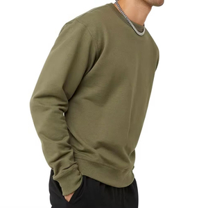 Sweat-shirt à col rond personnalisé pour homme, tissu en molleton épais haute densité, uni, manches longues, doux, épais, chaud - Product Image 5