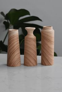 Vase à fleurs en bois rustique fait main, à poser au sol, pour la décoration de la maison, du jardin et des bonsaïs - Product Image 2