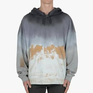เสื้อฮู้ดดี้ดีไซน์ OEM แบบสั่งทำพิเศษ ล้างสีแบบแอซิดวอช คุณภาพสูง สไตล์สตรีทแฟชั่นสำหรับผู้ชาย เสื้อฮู้ดดี้ล้างสีแบบแอซิดวอช ชุดลำลอง เสื้อฮู้ดดี้ล้างสีแบบแอซิดวอช - Product Image 1