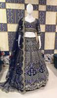 Lehenga Choli en Soie Mono Satin de Haute Qualité avec Broderie Fantaisie et Sequins, Entièrement Cousu pour Femmes et Mariées