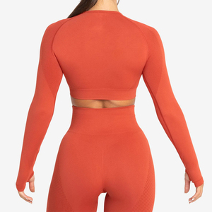 New Design <b>Women</b> Yoga Sets High Quality Slim Fit Jacket Workout Outfit Active <b>Leggings</b> 2 Piece Gym Fitness Sets - Product Image 4