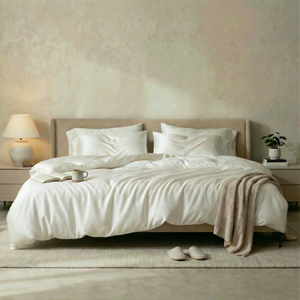 ชุดผ้าปูที่นอนผ้าลินินสีพื้นกันน้ำสำหรับโรงแรม ขายส่ง - Product Image 1