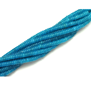 Cuentas de Calcedonia Azul Neón Planas en Forma de Rondelle de 5-6 mm, Cuentas Espaciadoras de Piedras Preciosas Azul Neón Brillante, Cuentas Lisas en Forma de Rondelle para Hacer Joyería - Product Image 5