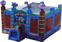Château gonflable Glow Party 3N1 Moon Bounce House avec parcours d'obstacles pour locations commerciales, certifié CE, garantie 3 ans, capacité maximale 500 personnes