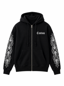Custom <b>Men</b> Winter Casual <b>Pullover</b> Hoodie Printed Premium Knitted Cotton Fleece Soft Warm Eco-Friendly 370g Front Personalized - Product Image 1