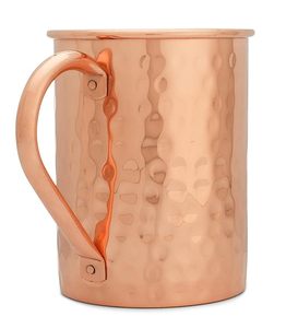 Taza de Cobre Martillado Artesanal con Asa en Forma de Corazón, Taza de Cobre Puro para Beber Agua, Jugos y Cócteles - Product Image 1