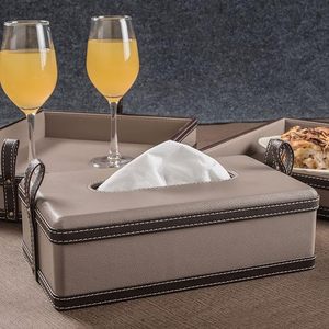 Boîte à mouchoirs moderne en similicuir, distributeur de serviettes pour salle de bain, maison, bureau et restaurant - Product Image 4