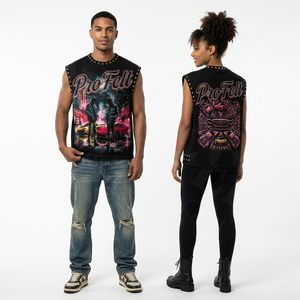 Débardeur graphique personnalisé couleur et taille sur mesure, vente en gros, streetwear urbain, impression DTG, été, décontracté, gym, gilet personnalisé - Product Image 2