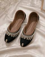 Chaussures plates brodées à la main pour femmes, style Khussa, grandes tailles, bout ouvert, chaussures ethniques pakistanaises traditionnelles, souples et confortables, OEM ODM