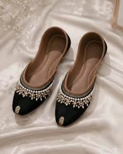 Women Khussa Handmade Embroidered Plus Size <b>Open</b> Toe Flats Pumps Traditional Pakistani Soft Comfortable Ethnic Footwear OEM ODM - Product Image 3