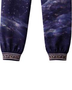 <b>Navy</b> Blue Galaxy Print Hoodie And Jogger Set For Women Men Soft Fleece Pullover <b>Sweatshirt</b> Matching Pants Streetwear Style Cozy - Product Image 6