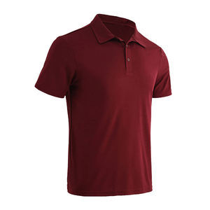เสื้อโปโลผู้ชายแขนสั้นสีดำ ผ้าถัก ทรงปกติ สีพื้น ดีไซน์ติดกระดุม - Product Image 3