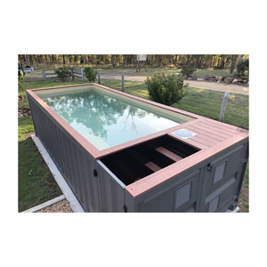 Piscine de luxe en conteneur de 20 pieds avec parois vitrées, piscine en conteneur de type « peau de poisson », piscines extérieures - Product Image 4