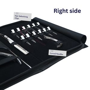 Kit d'outils de pose d'extensions capillaires micro-anneaux en argent de qualité supérieure avec pince à sertir les perles, aiguilles à coudre, pinces de sectionnement des cheveux et aiguille à boucle - Product Image 3
