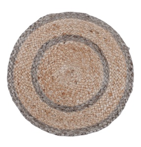 แผ่นรองจานแบบถักมือจากปอกระเจา ขนาด 12 นิ้ว ลายทางแบบดั้งเดิม หรูหรา ใช้ได้สองด้าน เป็นมิตรกับสิ่งแวดล้อม ใช้ซ้ำได้ กันลื่น เหมาะสำหรับใช้ในบ้าน โรงแรม และงานเลี้ยง - Product Image 1